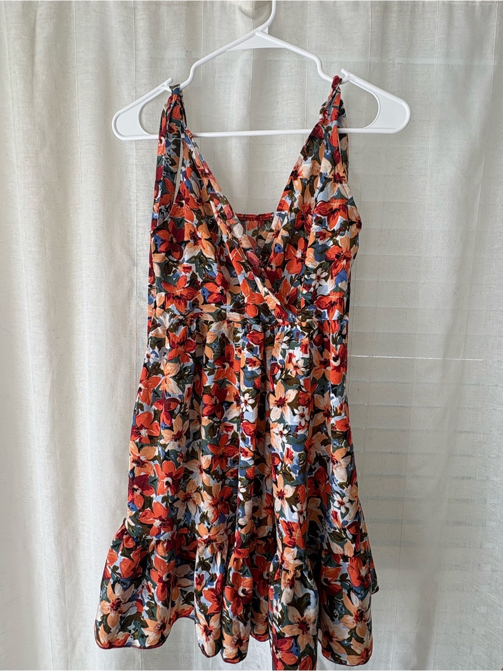 Floral V-Neck Summer Dress in Multi-Color